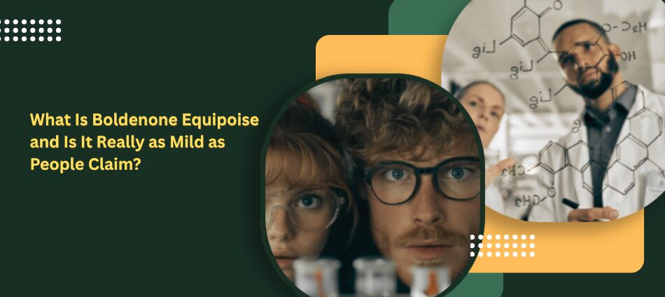 What Is Boldenone Equipoise and Is It Really as Mild as People Claim - UK Steroids Store Article image about Boldenone Equipoise: two scientists in a lab with chemical diagrams and a bold yellow headline.